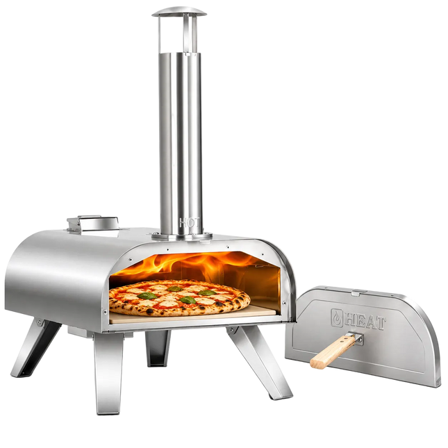HEAT Pizzaofen mit Pellets Odda Edelstahl