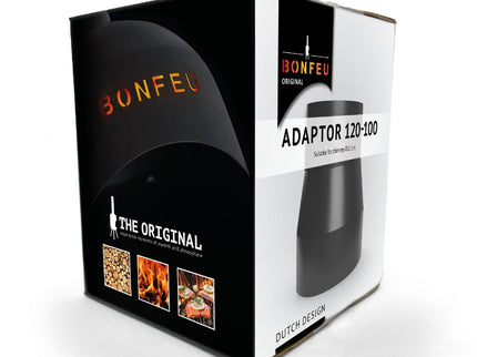 BonFeu Ofenrohr-Adapter 12 auf 10 cm Schwarz