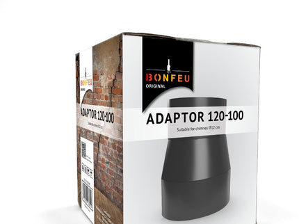 BonFeu Ofenrohr-Adapter 12 auf 10 cm Schwarz