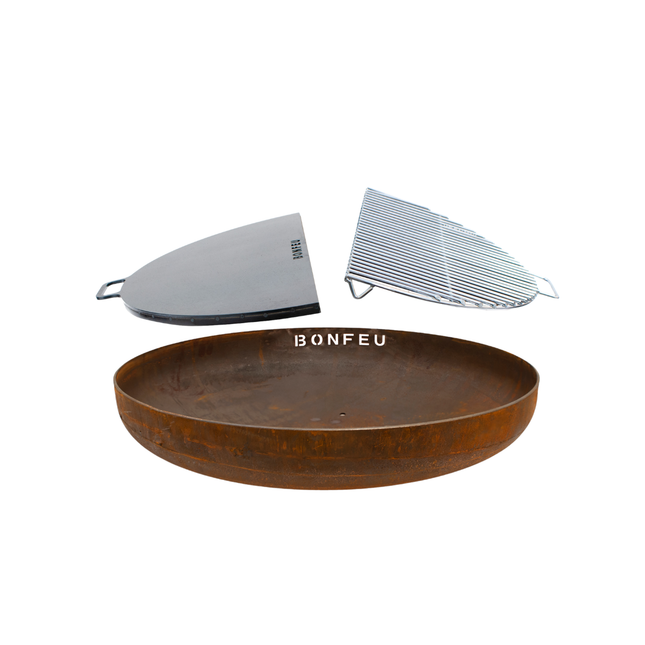 Pakketdeal BonFeu vuurschaal 60 + BonPlancha 1/2 60 + BonGrill 1/2 60