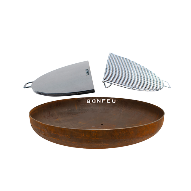 Pakketdeal BonFeu vuurschaal 80 + BonPlancha 1/2 80  + BonGrill 1/2 80