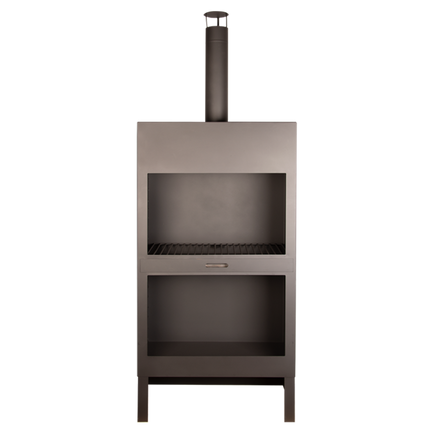Esschert Terrassenherd + Holzlager Schwarz XL