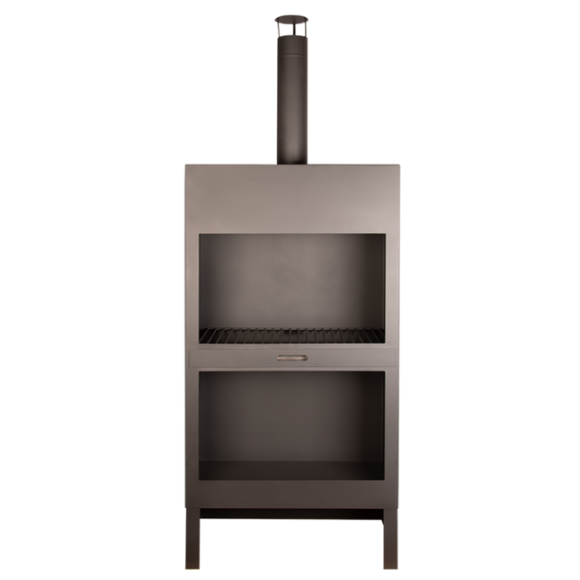 Esschert Terrassenherd + Holzlager Schwarz XL