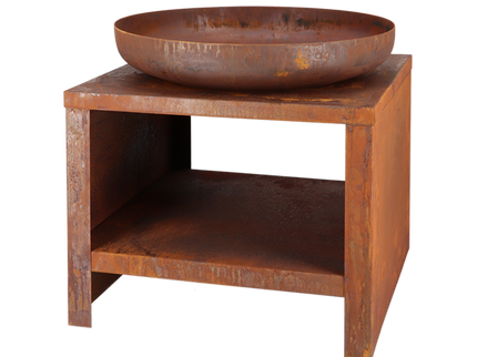 Esschert Feuerschale mit Holzlagerung 60 cm Rust