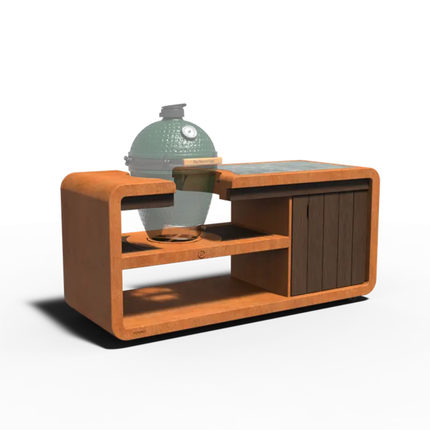 FORNO Kamado Station Cortenstaal-2000 x 752 x 927 mm - 200 x 75,2 x 92,7 cm