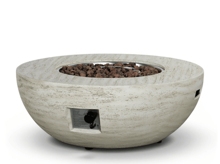 Happy Cocooning Feuertisch Estate Bowl 92 travertin