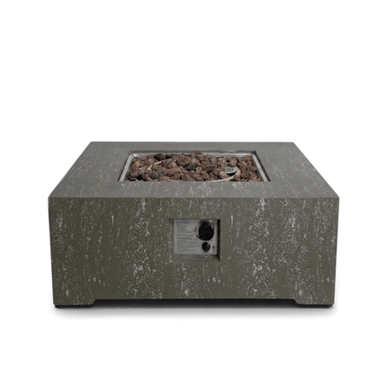 Happy Cocooning Feuertisch Estate Square 88 oscuro travertin