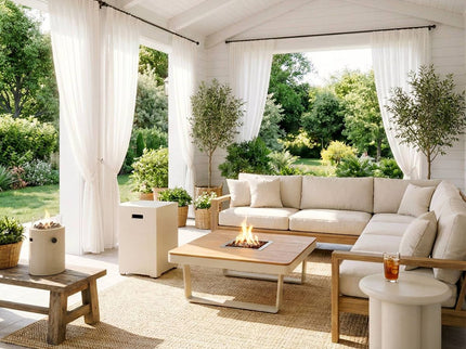 Happy Cocooning vuurtafel Horizon 95 oyster beige