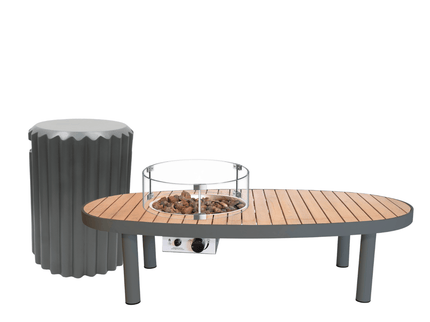 Happy Cocooning vuurtafel set Riviera 140 antraciet