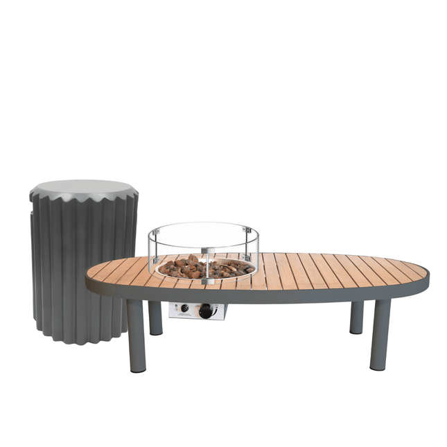 Happy Cocooning vuurtafel set Riviera 140 antraciet