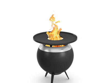 Höfats MOON 45 Feuerschale mit Plancha Edelstahl niedrig