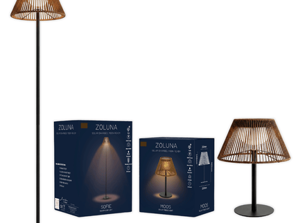Paketangebot ZOLUNA 1x Stehlampe Sofie + 1x Tischlampe Moos