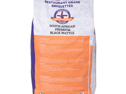 The Windmill Premium South African Black Wattle Briquettes achterkant