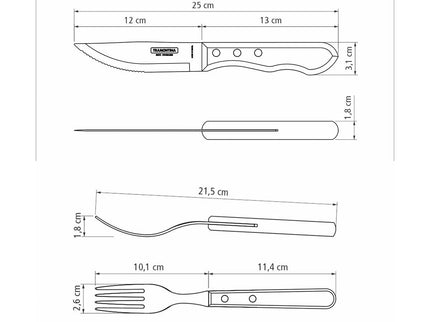 Tramontina 4-tlg. Besteck Set Jumbo Polywood